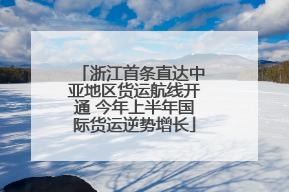 浙江首条直达中亚地区货运航线开通 今年上半年国际货运逆势增长