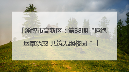 淄博市高新区：第38期“拒绝烟草诱惑 共筑无烟校园 ”