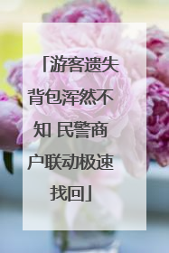 游客遗失背包浑然不知 民警商户联动极速找回