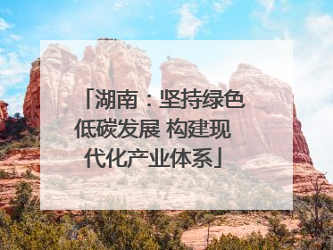 湖南：坚持绿色低碳发展 构建现代化产业体系