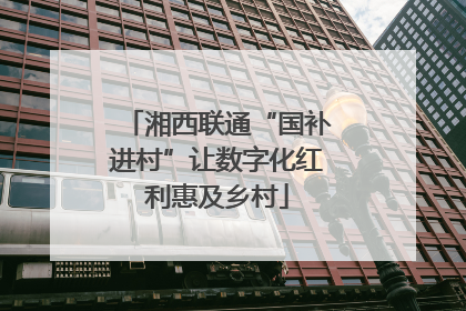 湘西联通“国补进村”让数字化红利惠及乡村