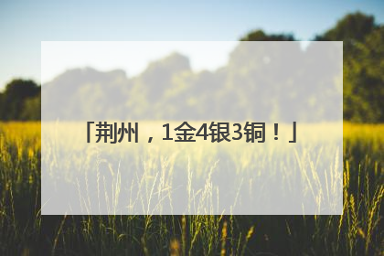 荆州，1金4银3铜！