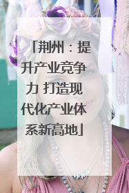 荆州：提升产业竞争力 打造现代化产业体系新高地