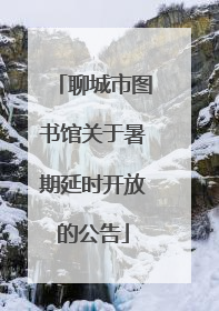 聊城市图书馆关于暑期延时开放的公告