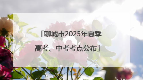 聊城市2025年夏季高考、中考考点公布