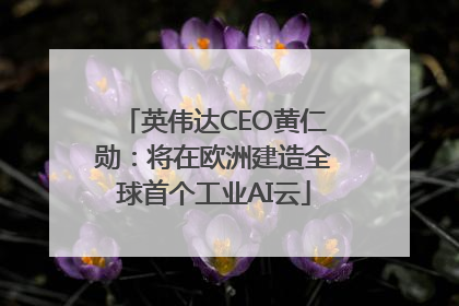 英伟达CEO黄仁勋：将在欧洲建造全球首个工业AI云
