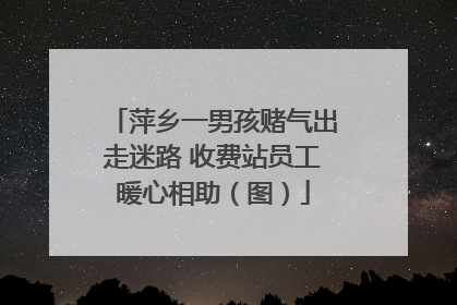 萍乡一男孩赌气出走迷路 收费站员工暖心相助（图）