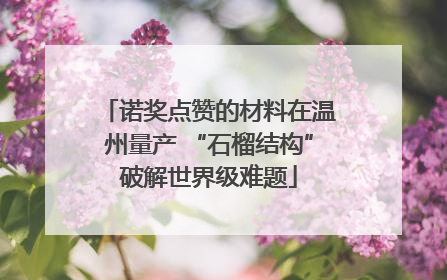 诺奖点赞的材料在温州量产 “石榴结构”破解世界级难题