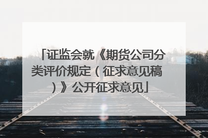 证监会就《期货公司分类评价规定（征求意见稿）》公开征求意见