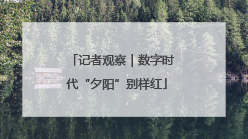 记者观察｜数字时代“夕阳”别样红