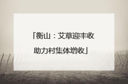 衡山：艾草迎丰收 助力村集体增收