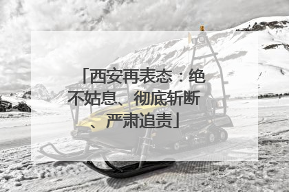 西安再表态：绝不姑息、彻底斩断、严肃追责