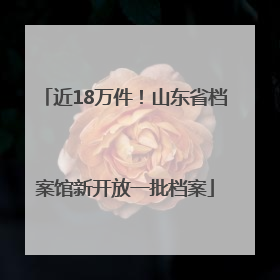 近18万件！山东省档案馆新开放一批档案