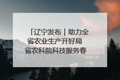 辽宁发布｜助力全省农业生产开好局 省农科院科技服务春耕备耕成效显著