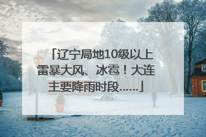 辽宁局地10级以上雷暴大风、冰雹！大连主要降雨时段……