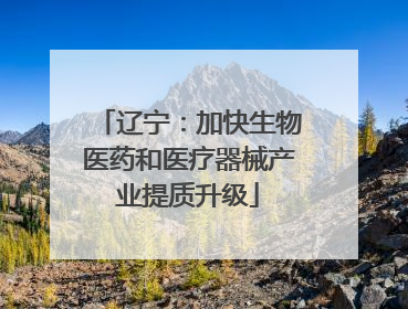 辽宁：加快生物医药和医疗器械产业提质升级
