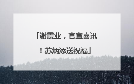 谢震业，官宣喜讯！苏炳添送祝福