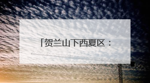 贺兰山下西夏区：执“生态之笔” 书写“绿色答卷”