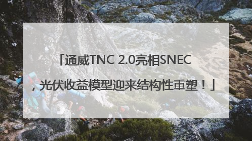 通威TNC 2.0亮相SNEC，光伏收益模型迎来结构性重塑！