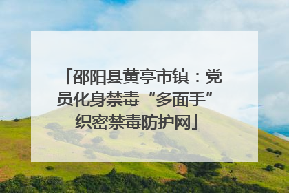 邵阳县黄亭市镇：党员化身禁毒“多面手” 织密禁毒防护网