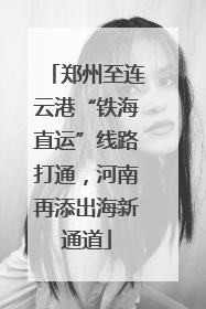 郑州至连云港“铁海直运”线路打通，河南再添出海新通道