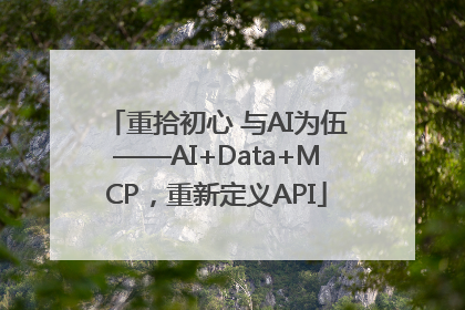 重拾初心 与AI为伍——AI+Data+MCP，重新定义API