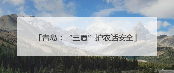 青岛：“三夏”护农话安全