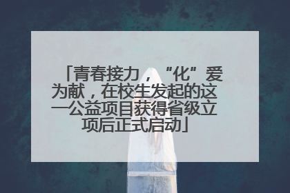 青春接力，“化”爱为献，在校生发起的这一公益项目获得省级立项后正式启动