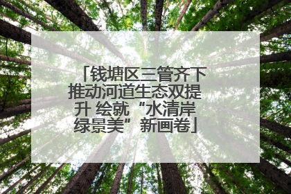 钱塘区三管齐下推动河道生态双提升 绘就“水清岸绿景美”新画卷
