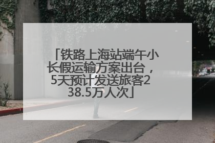 铁路上海站端午小长假运输方案出台，5天预计发送旅客238.5万人次