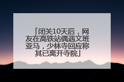 闭关10天后，网友在高铁站偶遇文班亚马，少林寺回应称其已离开寺院