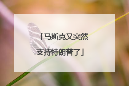 马斯克又突然支持特朗普了