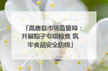 高唐县市场监管局：开展粽子专项检查 筑牢食品安全防线