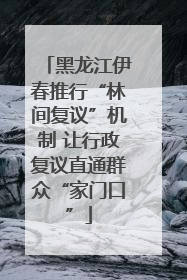 黑龙江伊春推行“林间复议”机制 让行政复议直通群众“家门口”