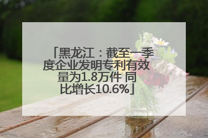 黑龙江：截至一季度企业发明专利有效量为1.8万件 同比增长10.6%