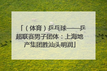 （体育）乒乓球——乒超联赛男子团体：上海地产集团胜汕头明润