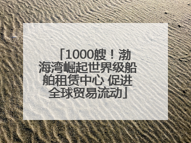 1000艘！渤海湾崛起世界级船舶租赁中心 促进全球贸易流动