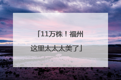 11万株！福州这里太太太美了
