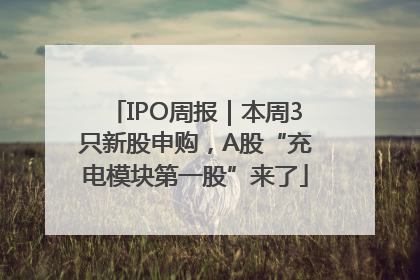 IPO周报｜本周3只新股申购，A股“充电模块第一股”来了